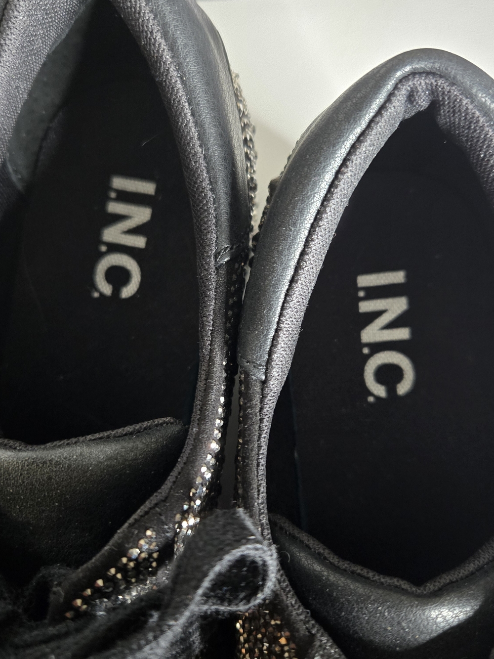 NWT INC Embellished Black Women's Lace-Up Sneakers WOMENS SIZE 8 - Picture 4 of 10